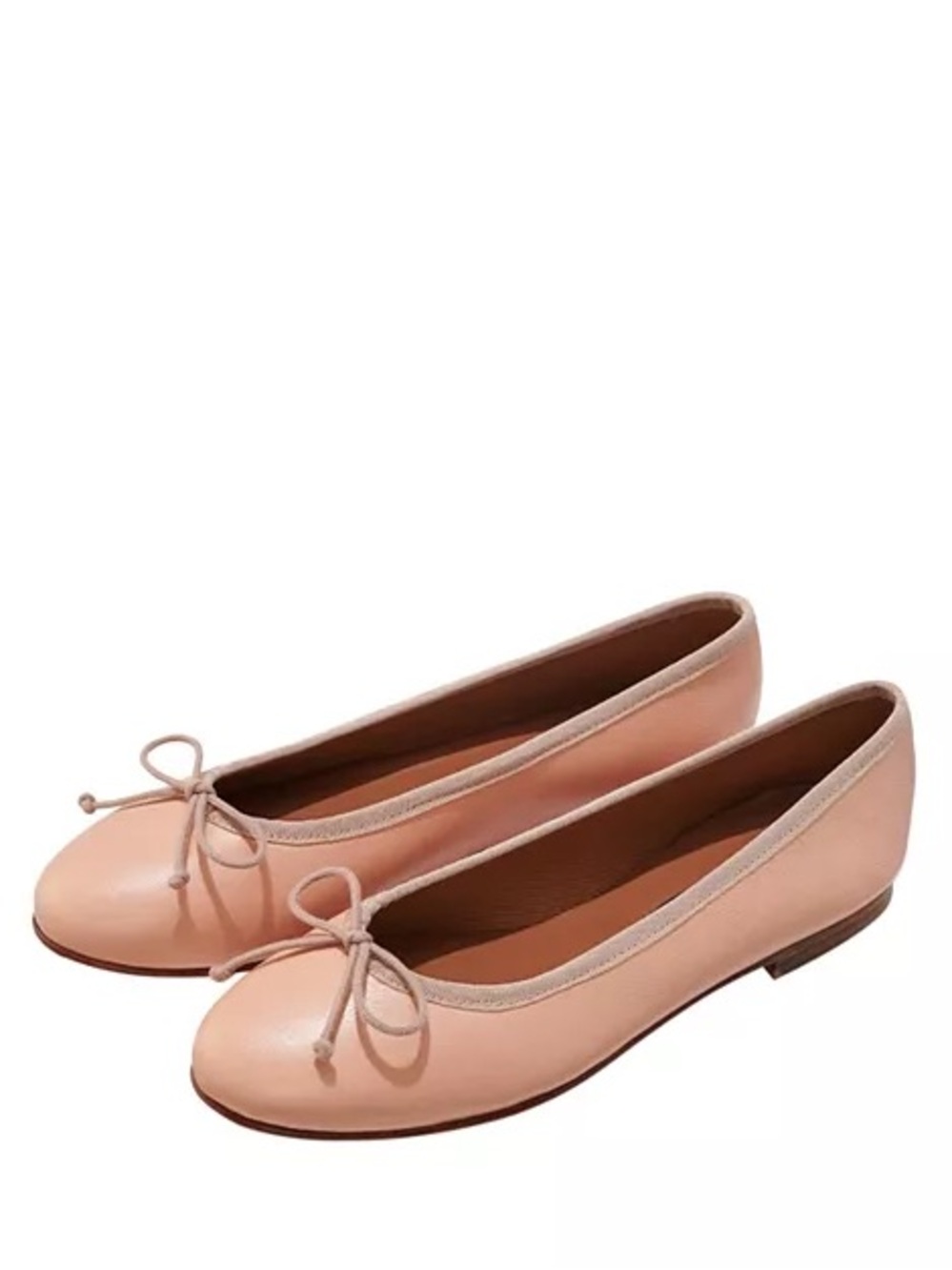 Margaux Blush Pink Ballet Flats with Bow Trim